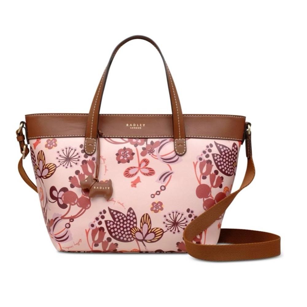 Radley London Floral Pink Scottie Dog Double Handle Crossbody